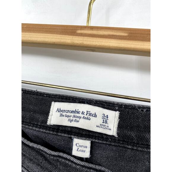 Abercrombie & Fitch Dark Grey Super Skinny Ankle High Rise Curve Love - Picture 3 of 4